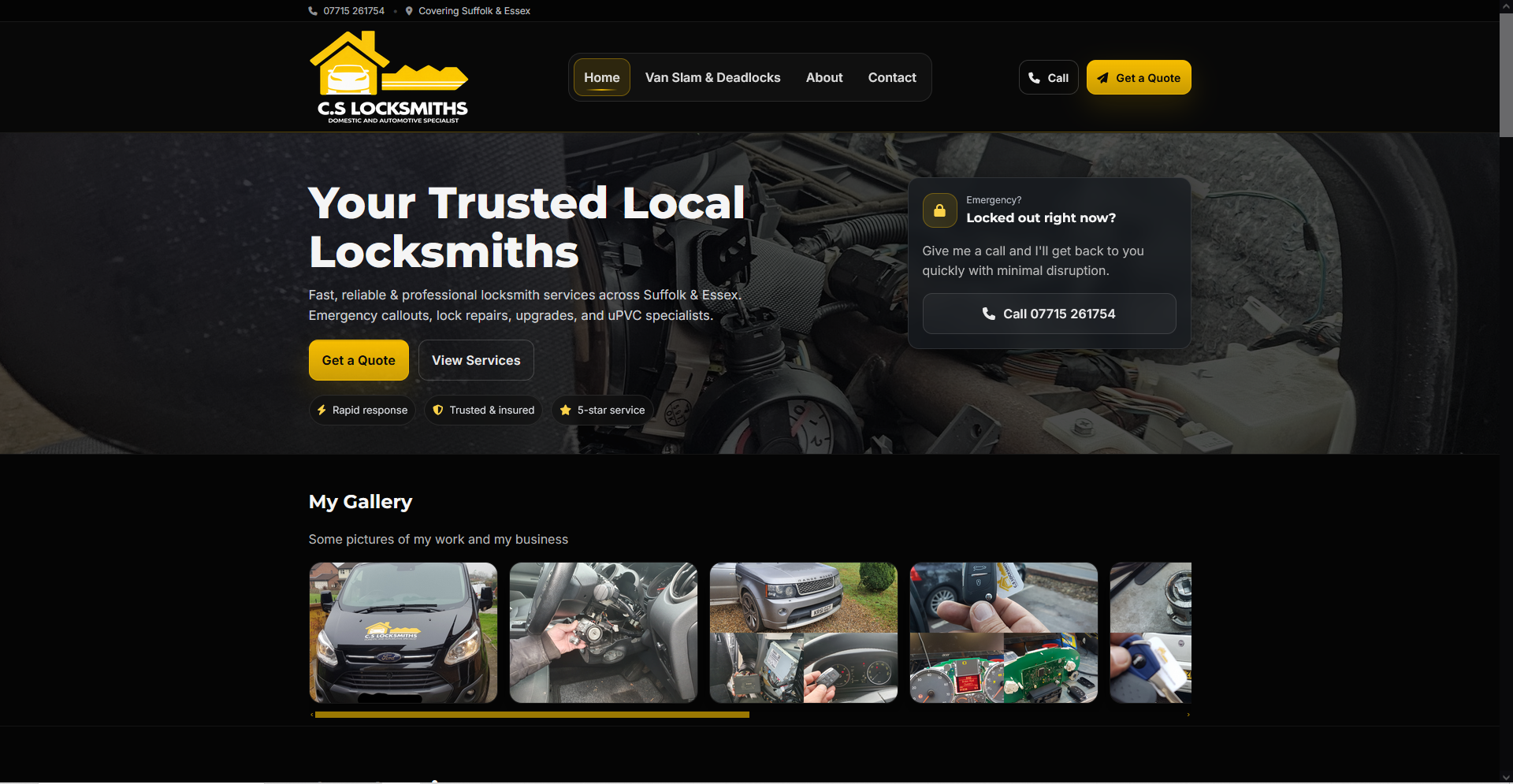 C.S Locksmiths website design