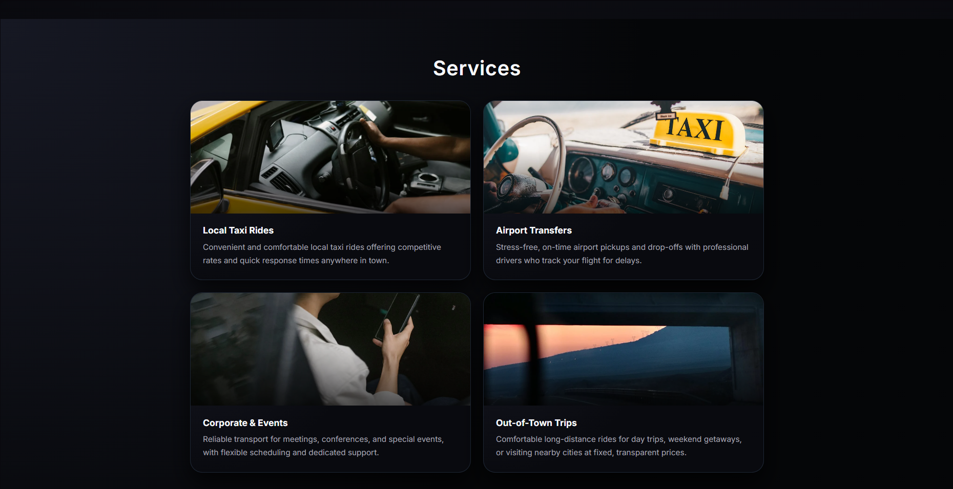 Nicos Taxis website design